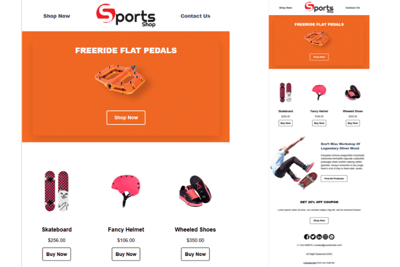 Sports-Focused Email Template — screen 1