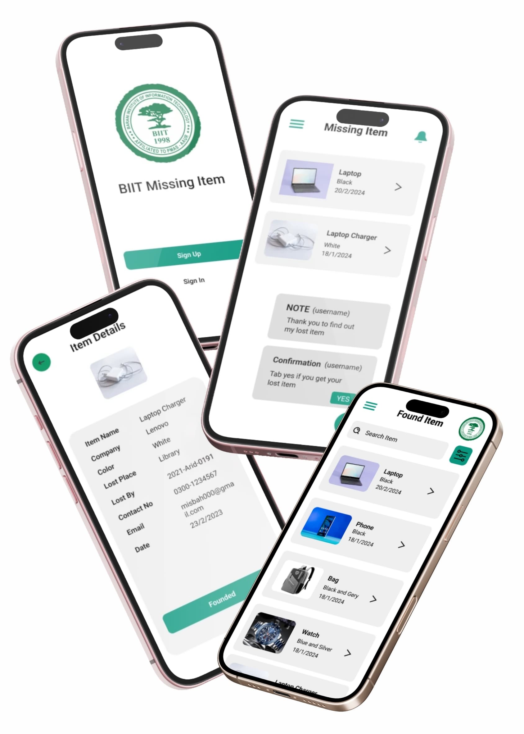 BIIT Lost & Found App UI/UX gallery 1
